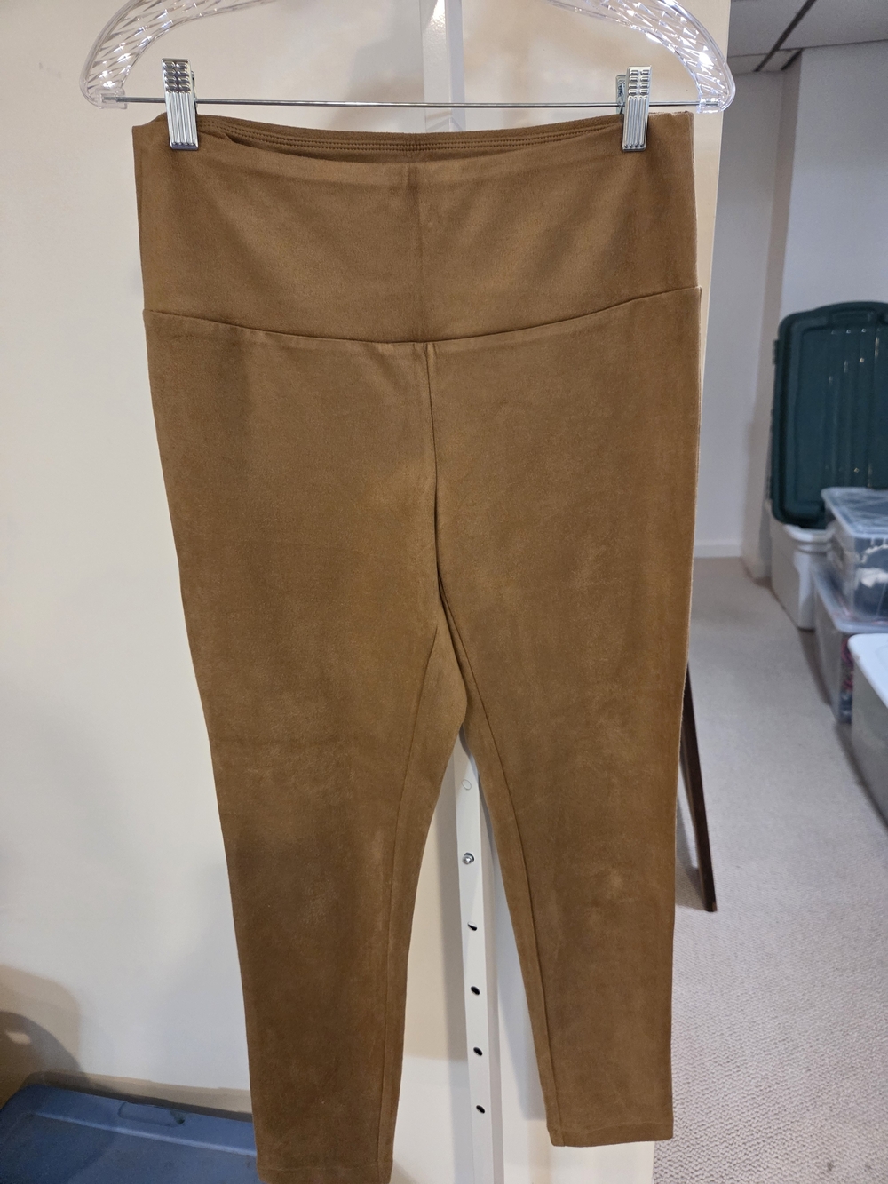 J. McLaughlin Camel Suede High-Rise Leggings